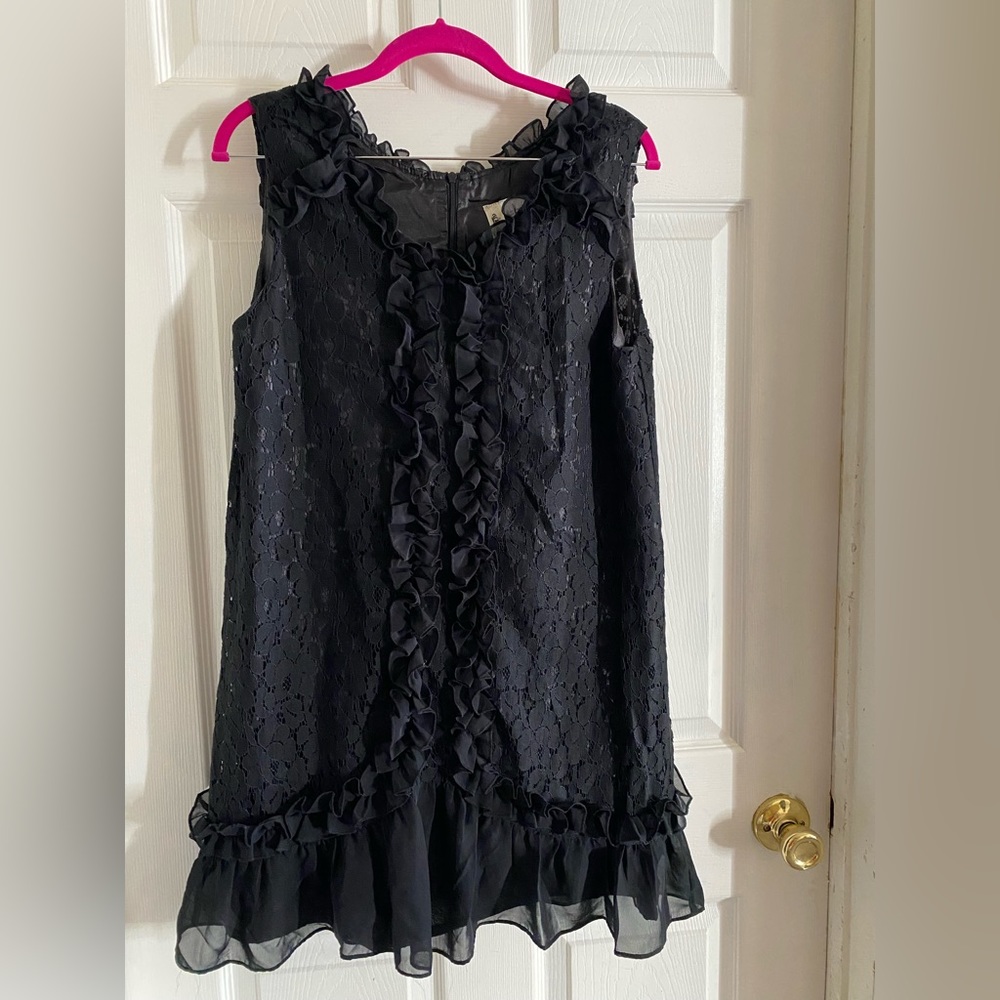 Black lace mini dress